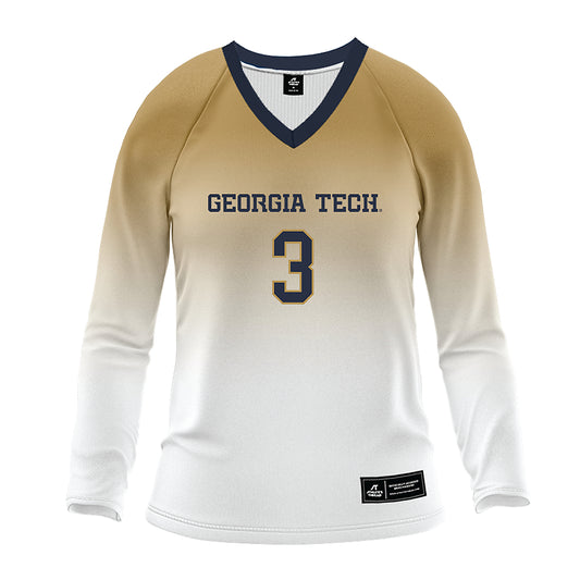 Georgia Tech - NCAA Women's Volleyball : Anna Boezi - White Volleyball Jersey-0