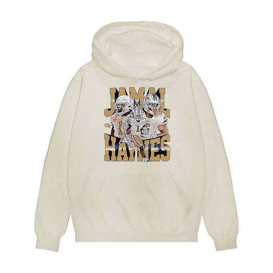 Georgia Tech - NCAA Football : Jamal Haynes - Collage Premium Hooded Sweatshirt-0