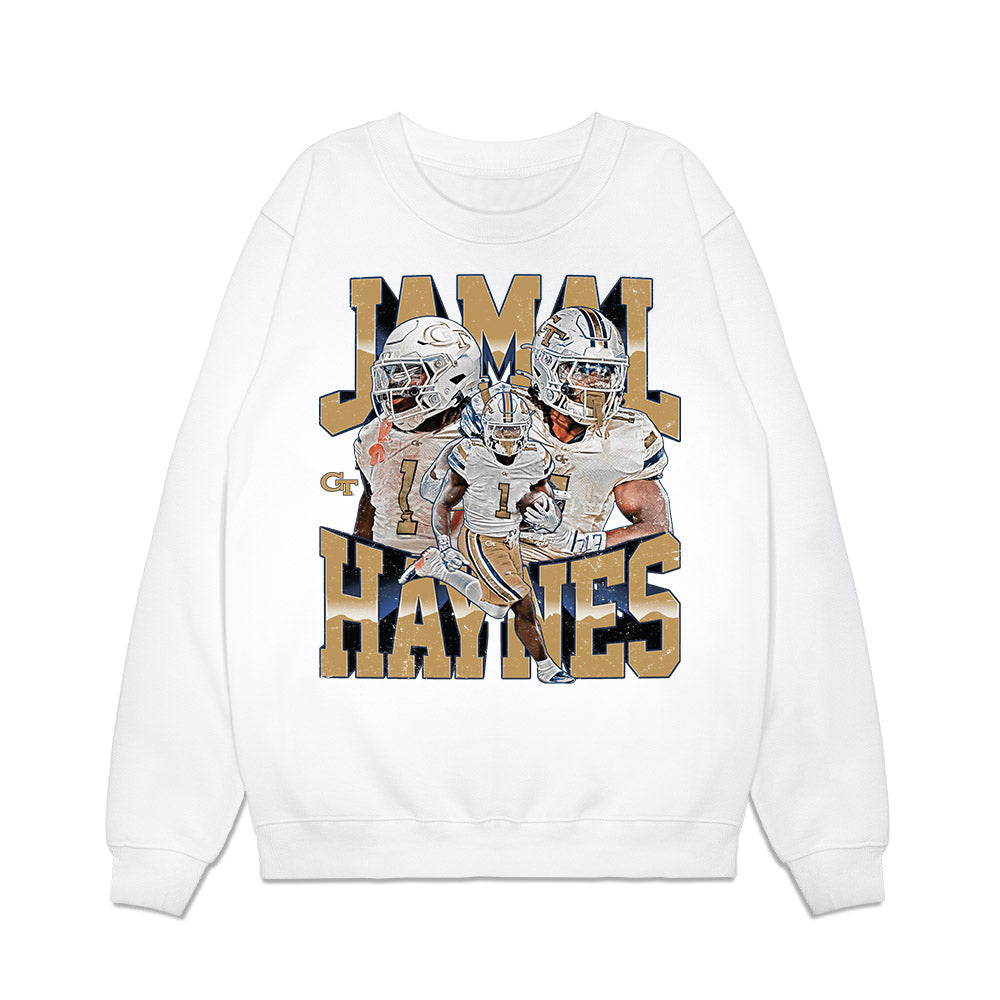 Georgia Tech - NCAA Football : Jamal Haynes - Collage Premium Crewneck Sweatshirt-0