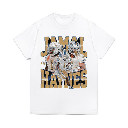 Georgia Tech - NCAA Football : Jamal Haynes - Collage Comfort Colors T-Shirt-0