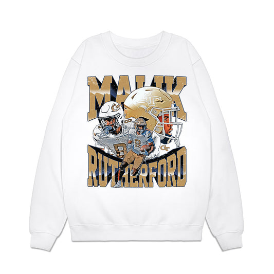 Georgia Tech - NCAA Football : Malik Rutherford - Collage Premium Crewneck Sweatshirt-0