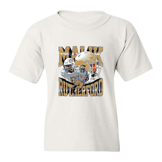 Georgia Tech - NCAA Football : Malik Rutherford - Collage Youth T-Shirt-0