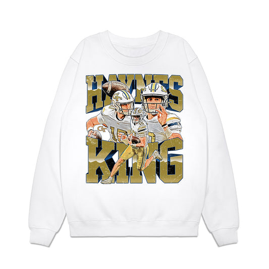 Georgia Tech - NCAA Football : Haynes King - Collage Premium Crewneck Sweatshirt-0
