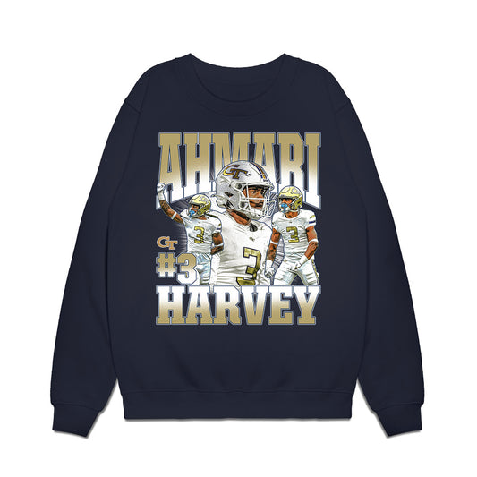 Georgia Tech - NCAA Football : Ahmari Harvey - Collage Premium Crewneck Sweatshirt-0