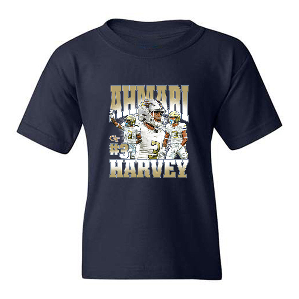 Georgia Tech - NCAA Football : Ahmari Harvey - Collage Youth T-Shirt-0