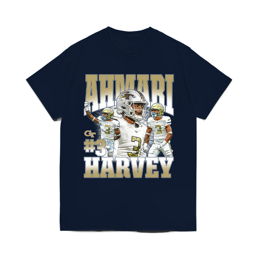 Georgia Tech - NCAA Football : Ahmari Harvey - Collage Comfort Colors T-Shirt-0