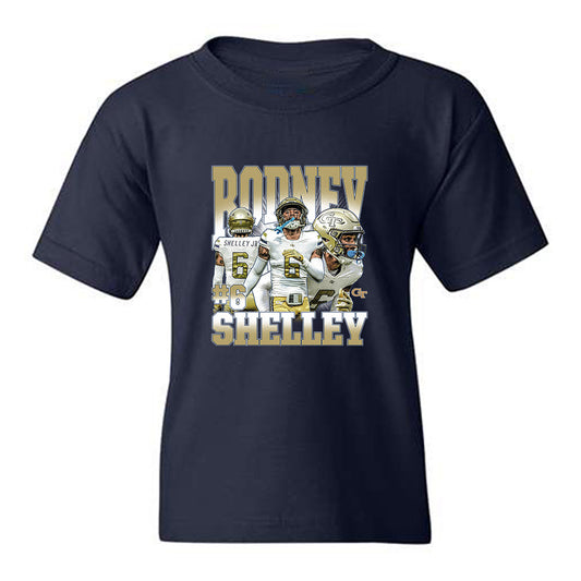 Georgia Tech - NCAA Football : Rodney Shelley Jr - Collage Youth T-Shirt-0