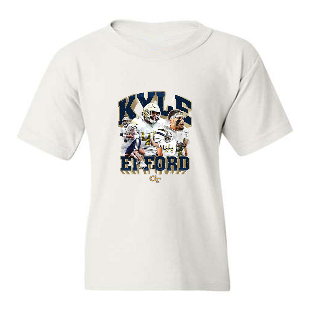 Georgia Tech - NCAA Football : Kyle Efford - Collage Youth T-Shirt-0