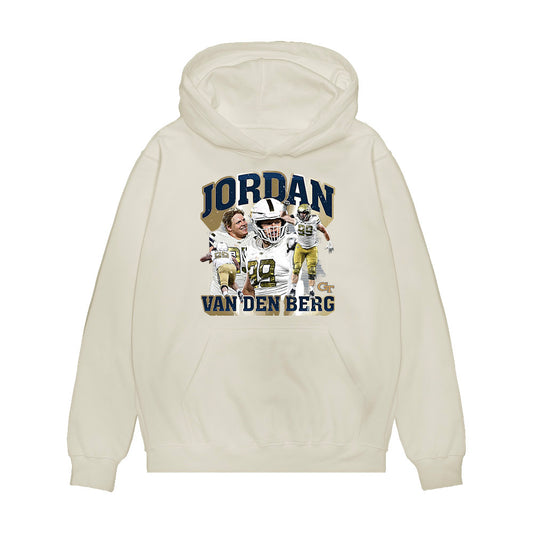 Georgia Tech - NCAA Football : Jordan van den Berg - Collage Premium Hooded Sweatshirt-0