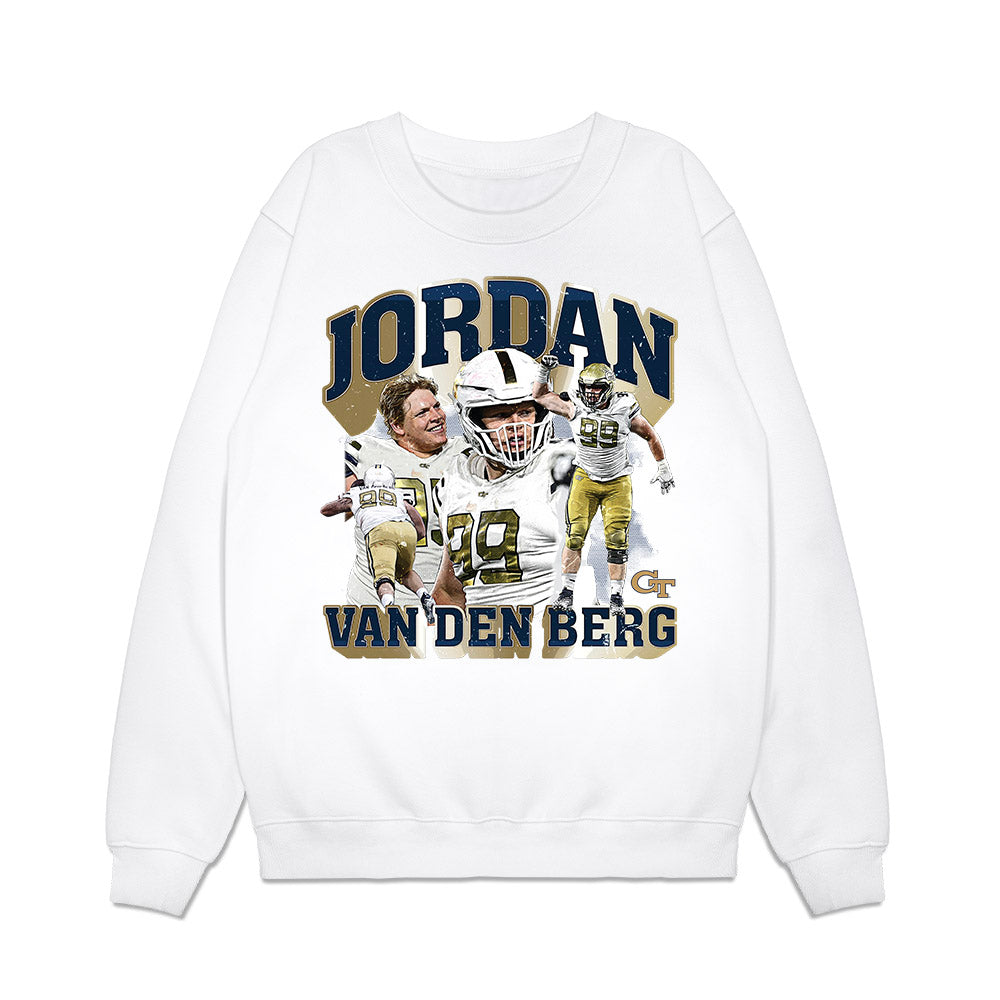 Georgia Tech - NCAA Football : Jordan van den Berg - Collage Premium Crewneck Sweatshirt-0