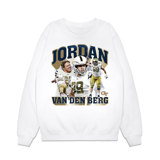 Georgia Tech - NCAA Football : Jordan van den Berg - Collage Premium Crewneck Sweatshirt-0