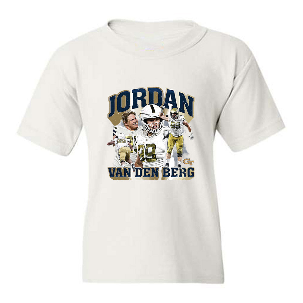 Georgia Tech - NCAA Football : Jordan van den Berg - Collage Youth T-Shirt-0