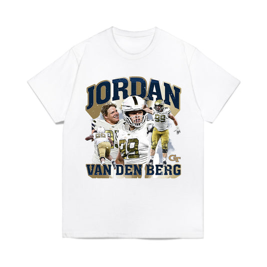 Georgia Tech - NCAA Football : Jordan van den Berg - Collage Comfort Colors T-Shirt-0