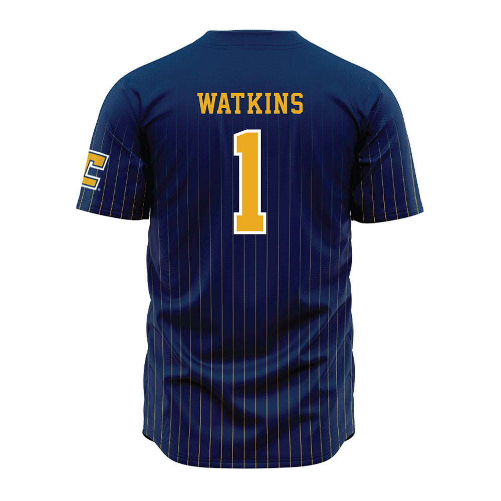 UTC - NCAA Men's Basketball : Brennan Watkins - Blue Jersey-1