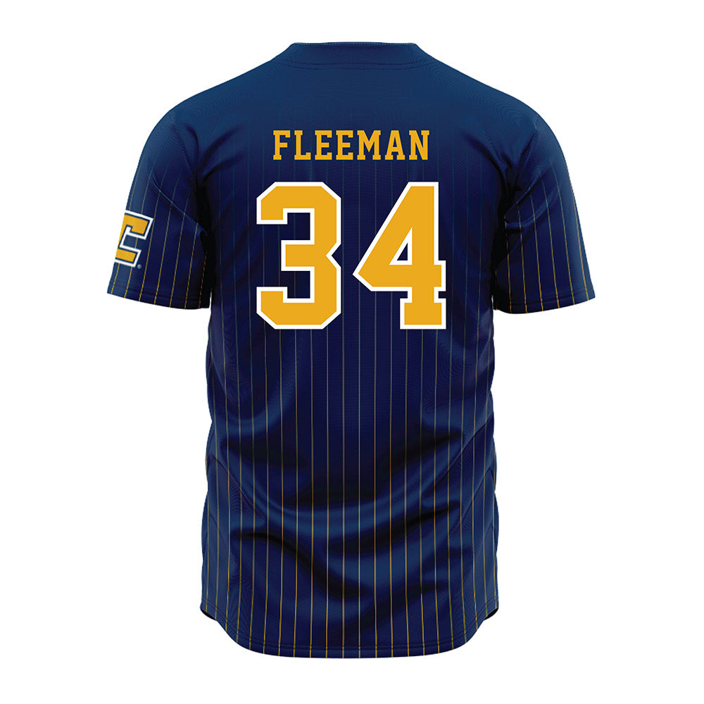 UTC - NCAA Men's Basketball : John Fleeman - Blue Jersey-1