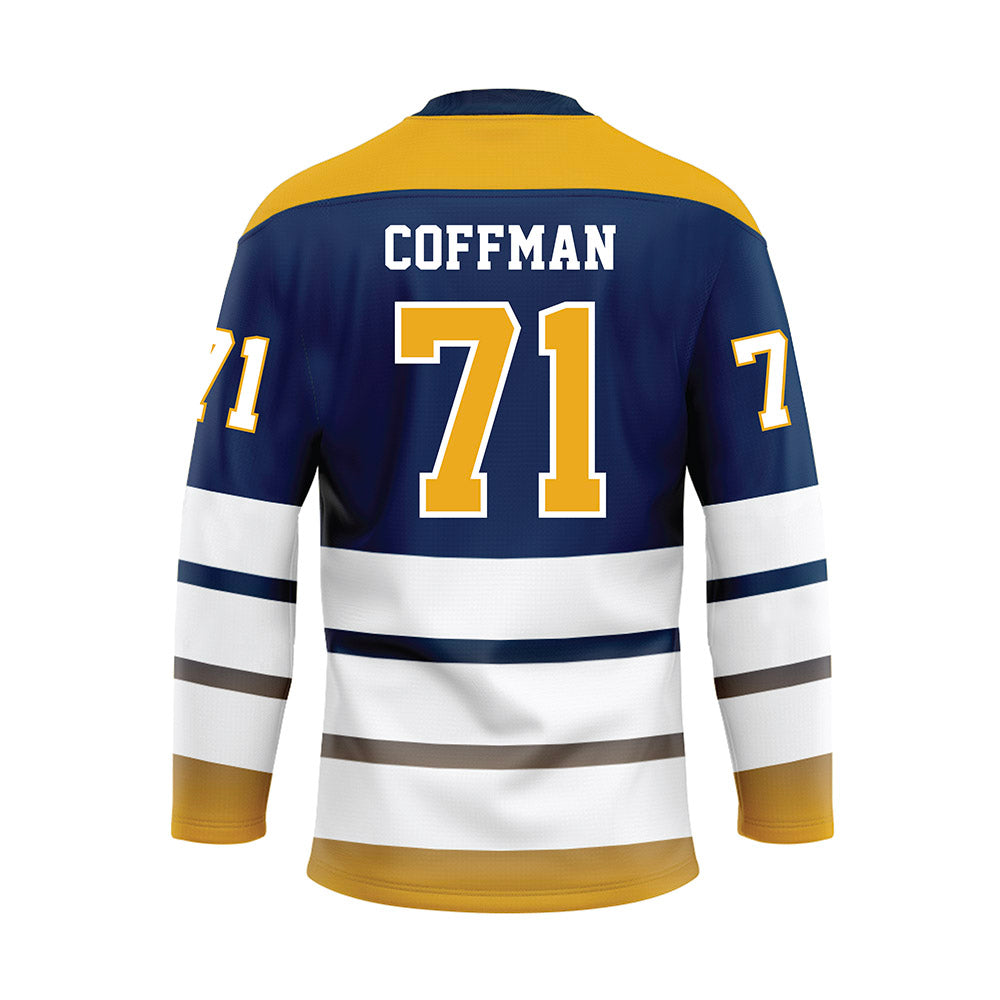 UTC - NCAA Football : Connor Coffman - Blue Hockey Jersey-1