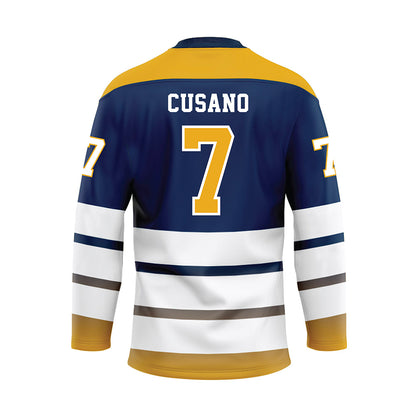 UTC - NCAA Men's Basketball : Sean Cusano - Blue Hockey Jersey-1