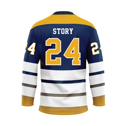UTC - NCAA Women's Basketball : Aaliyah Story - Blue Hockey Jersey-1