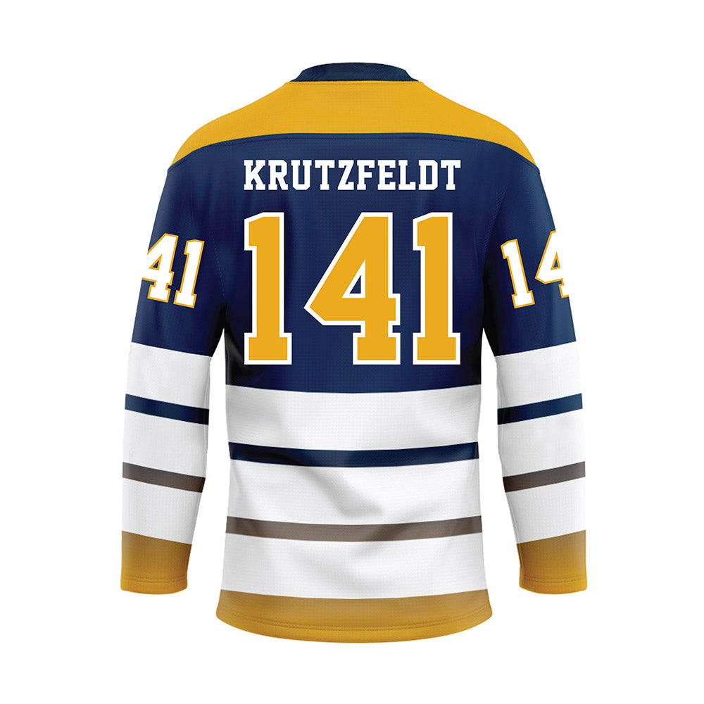 UTC - NCAA Wrestling : Cole Krutzfeldt - Blue Hockey Jersey-1