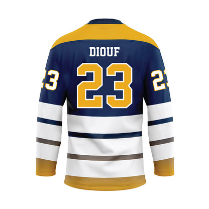 UTC - NCAA Men's Basketball : Latif Diouf - Blue Hockey Jersey-1