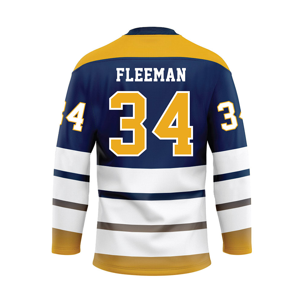 UTC - NCAA Men's Basketball : John Fleeman - Blue Hockey Jersey-1