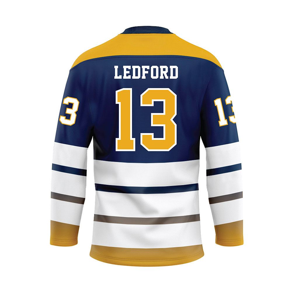 UTC - NCAA Women's Basketball : Lydia Ledford - Blue Hockey Jersey-1