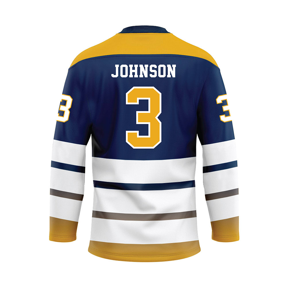 UTC - NCAA Men's Basketball : Jikari Johnson - Blue Hockey Jersey-1