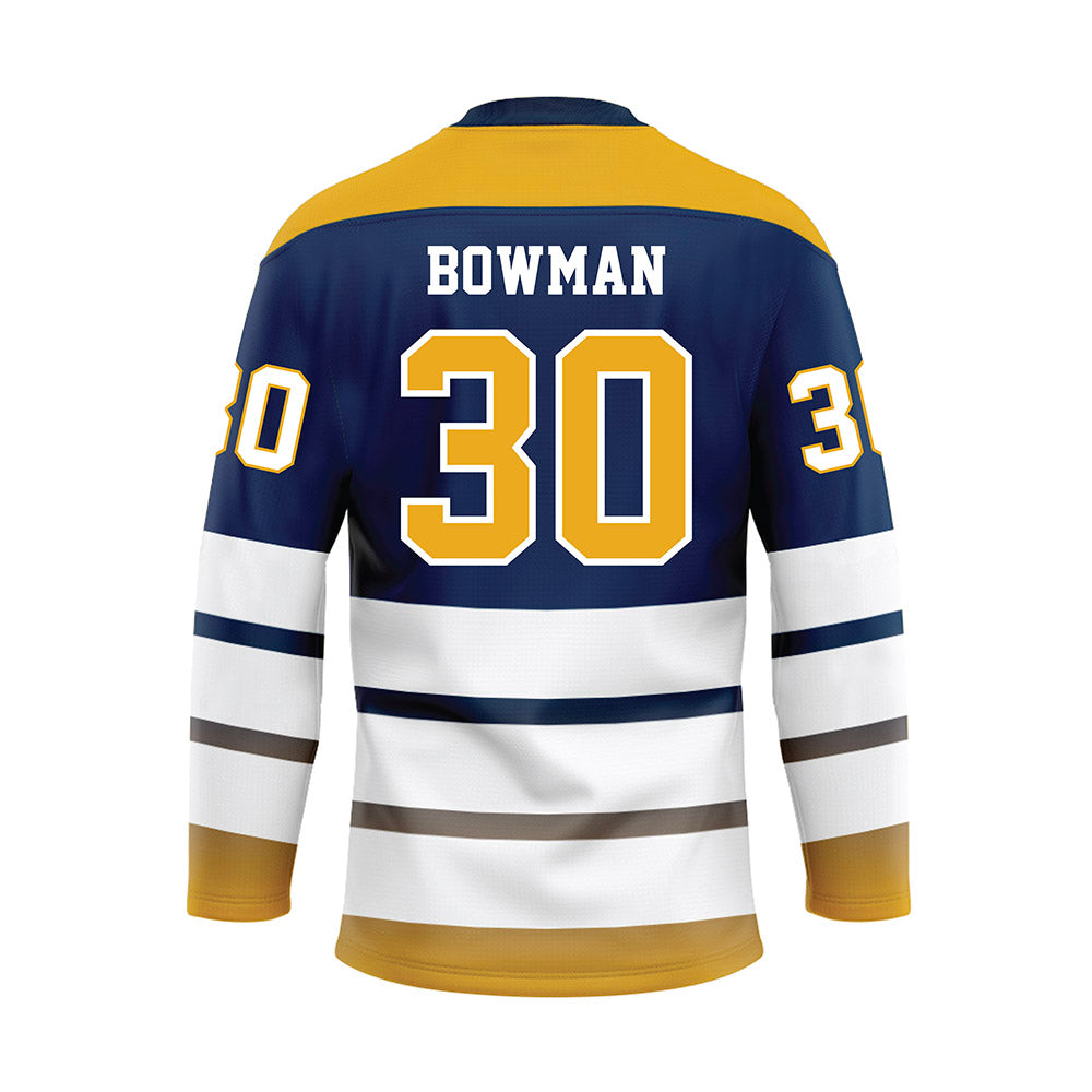 UTC - NCAA Men's Basketball : Josh Bowman - Blue Hockey Jersey-1