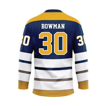 UTC - NCAA Men's Basketball : Josh Bowman - Blue Hockey Jersey-1