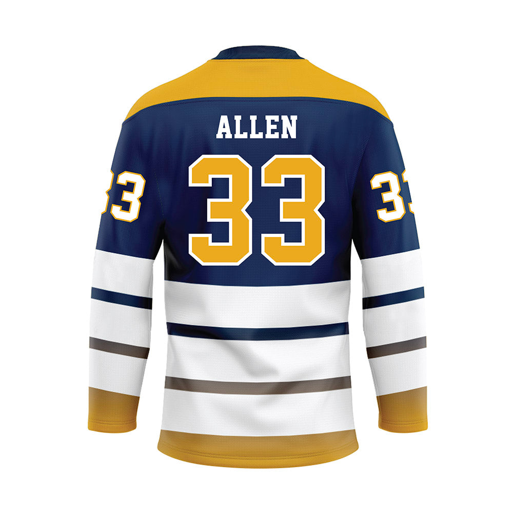 UTC - NCAA Women's Soccer : Mac Allen - Blue Hockey Jersey-1
