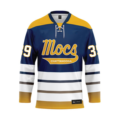 UTC - NCAA Football : Jarian Dunlap Jr - Blue Hockey Jersey-0