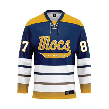 UTC - NCAA Football : Landon Strickland - Blue Hockey Jersey-0