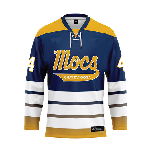 UTC - NCAA Men's Basketball : Zachary Bleshoy - Blue Hockey Jersey-0
