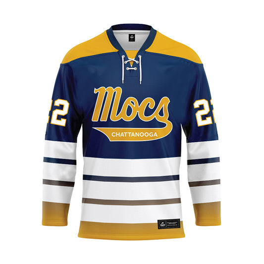 UTC - NCAA Women's Basketball : TaTianna Stovall - Blue Hockey Jersey-0