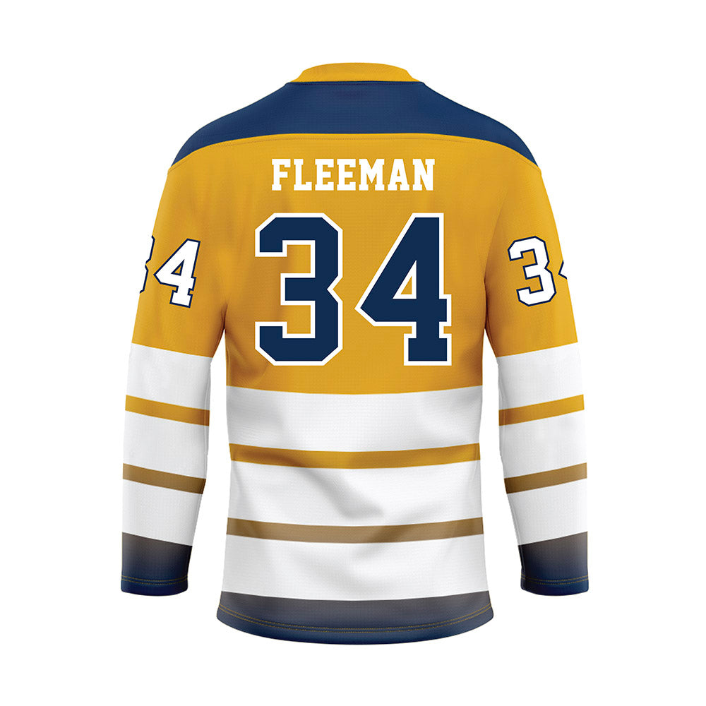 UTC - NCAA Men's Basketball : John Fleeman - Gold Hockey Jersey-1