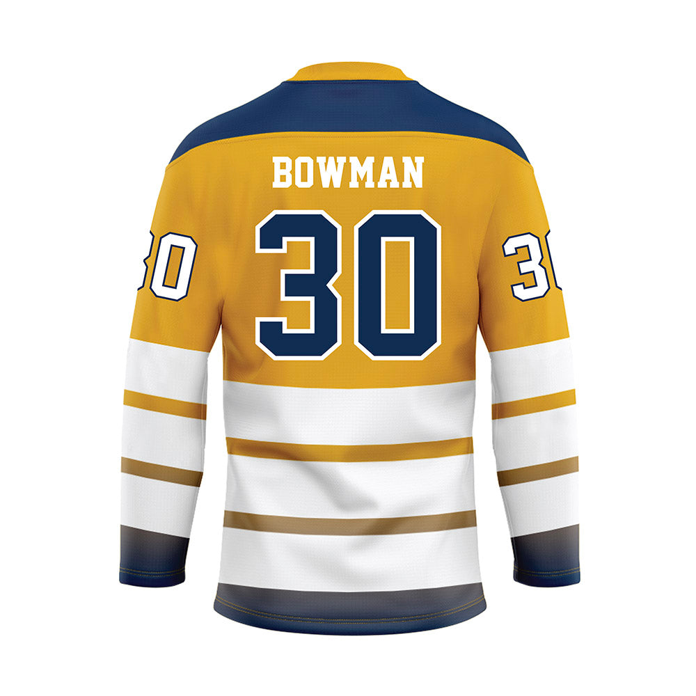UTC - NCAA Men's Basketball : Josh Bowman - Gold Hockey Jersey-1
