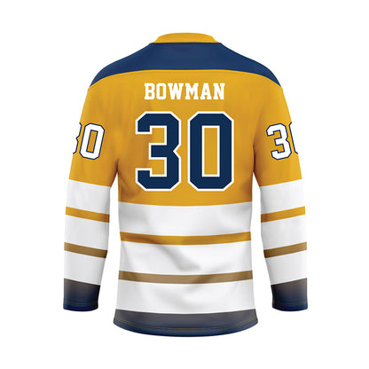 UTC - NCAA Men's Basketball : Josh Bowman - Gold Hockey Jersey-1