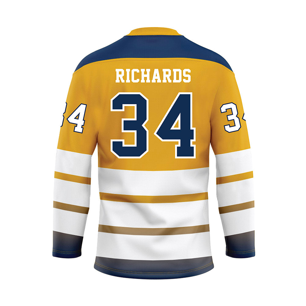 UTC - NCAA Men's Basketball : Makai Richards - Gold Hockey Jersey-1