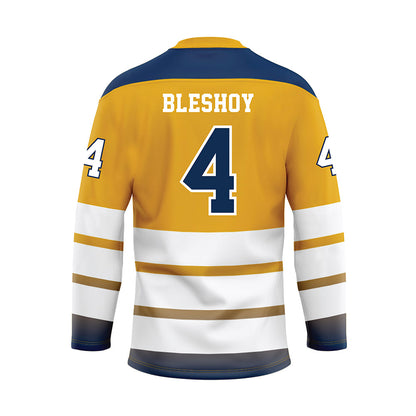 UTC - NCAA Men's Basketball : Zachary Bleshoy - Gold Hockey Jersey-1