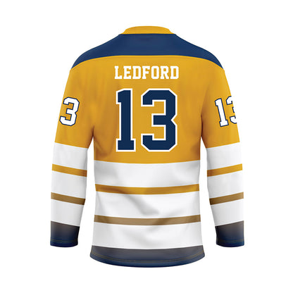 UTC - NCAA Women's Basketball : Lydia Ledford - Gold Hockey Jersey-1
