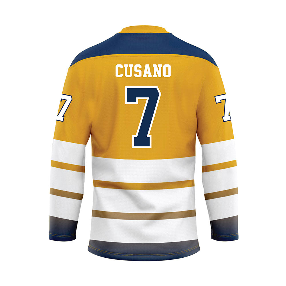 UTC - NCAA Men's Basketball : Sean Cusano - Gold Hockey Jersey-1