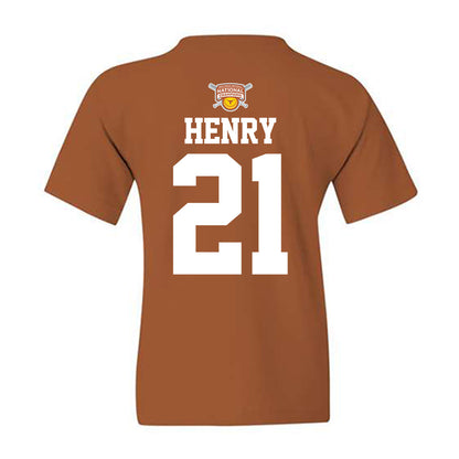Texas - NCAA Softball : Kayden Henry - NCAA® Classic Shersey Youth T-Shirt-1