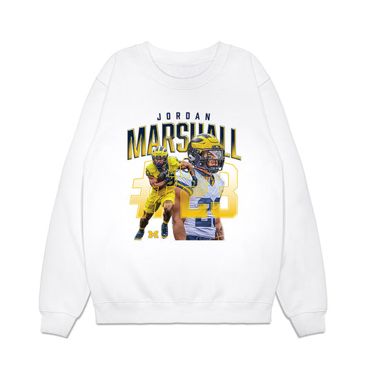 Michigan - NCAA Football : Jordan Marshall - Collage Premium Crewneck Sweatshirt-0