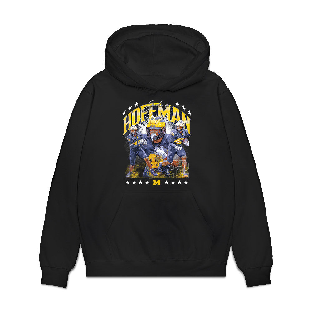 Michigan - NCAA Football : Jalen Hoffman - Collage Premium Hooded Sweatshirt-0