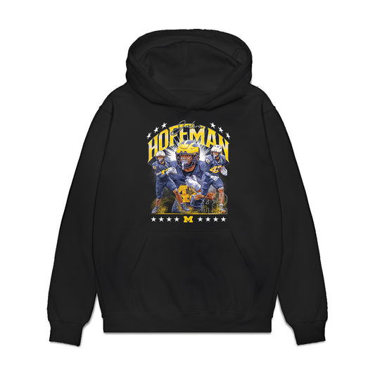 Michigan - NCAA Football : Jalen Hoffman - Collage Premium Hooded Sweatshirt-0