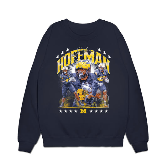 Michigan - NCAA Football : Jalen Hoffman - Collage Premium Crewneck Sweatshirt-0