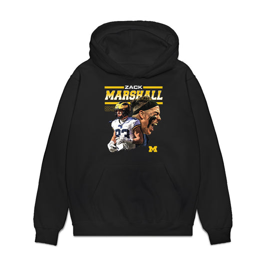 Michigan - NCAA Football : Zack Marshall - Collage Premium Hooded Sweatshirt-0