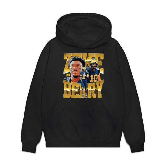Michigan - NCAA Football : Zeke Berry - Collage Premium Hooded Sweatshirt-0