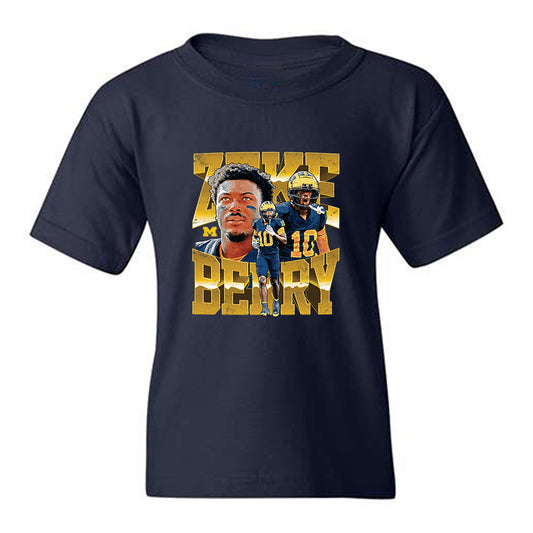 Michigan - NCAA Football : Zeke Berry - Collage Youth T-Shirt-0
