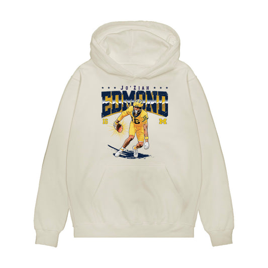 Michigan - NCAA Football : Jo'Ziah Edmond - Caricature Premium Hooded Sweatshirt-0